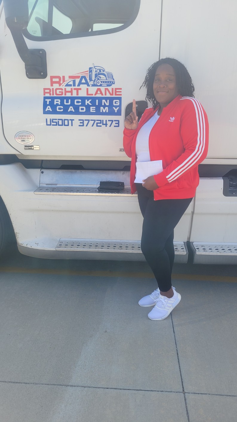 Right Lane graduate with their CDL result